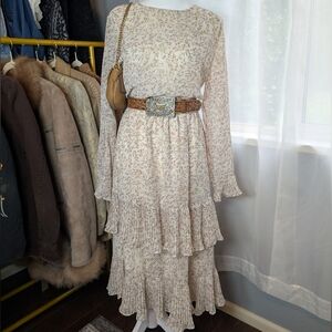 Shop The Mint Boho Floral Tiered Ruffle Maxi Dress